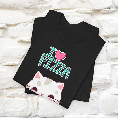 "I Love Pizza" Cat T-shirt for Men & Women | 100% Cotton*