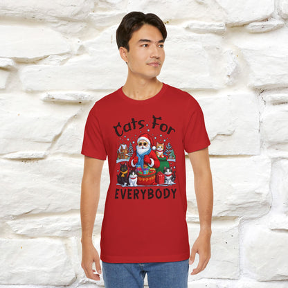 Cats For Everybody T-Shirt | Festive Cat Christmas Shirt for Men & Women | 100% Cotton