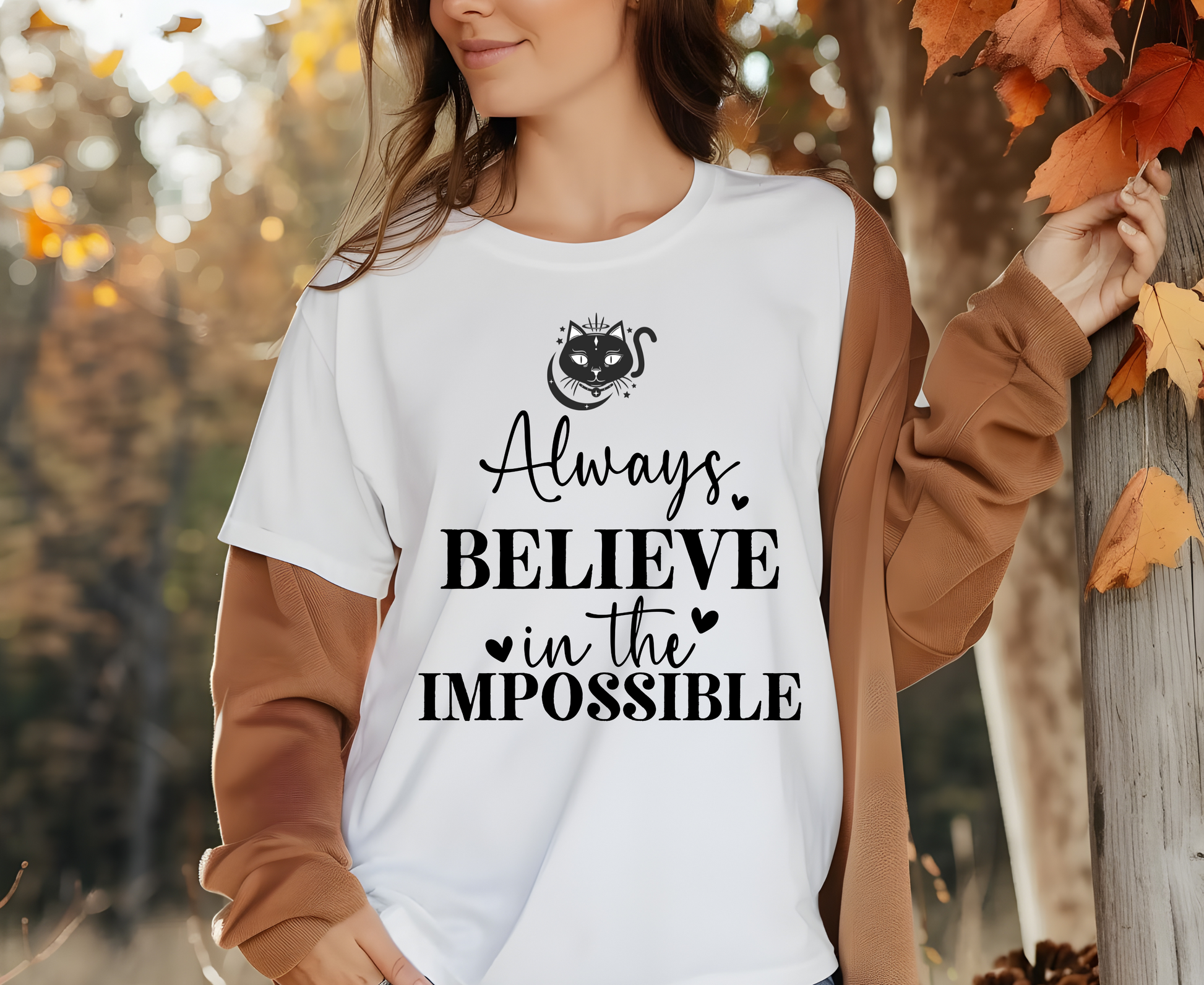 ''Always Believe In The Impossible'' T-shirt for Women 100% Cotton* - Nunu&Miao Studio