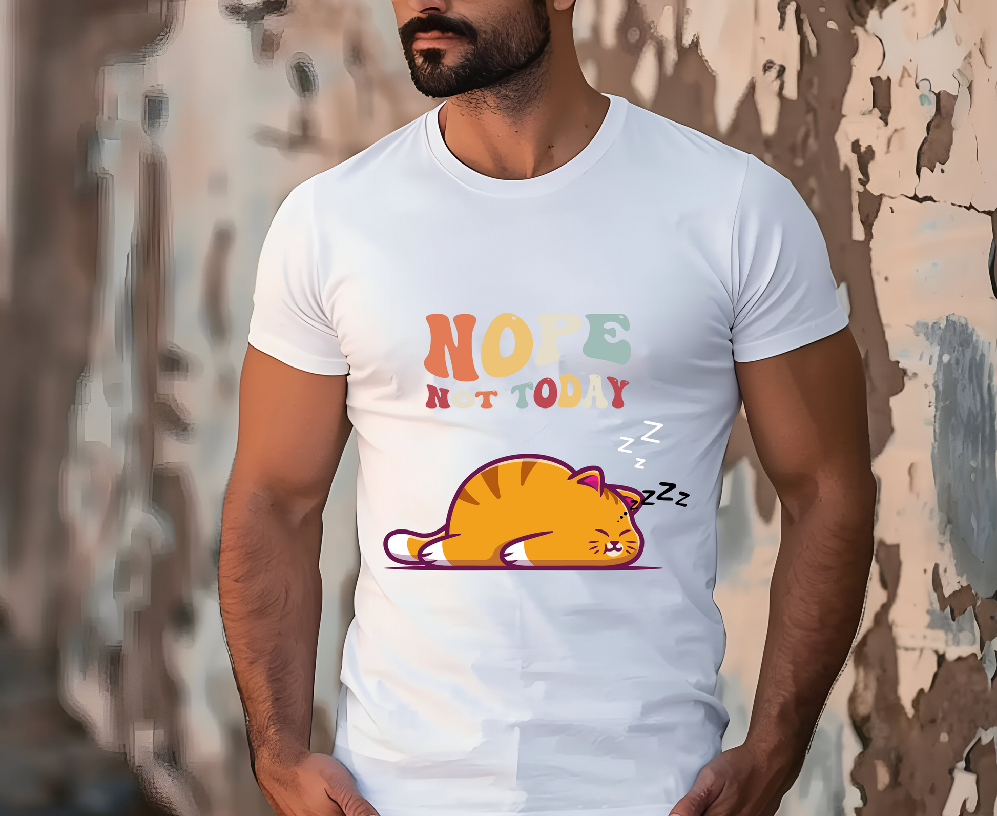 ''Nope Not Today'' T-shirt for Man 100% Cotton* - Nunu&Miao Studio