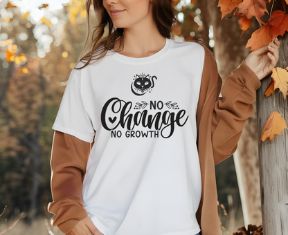 ''No Change No Growth'' T-shirt for Women 100% Cotton* - Nunu&Miao Studio